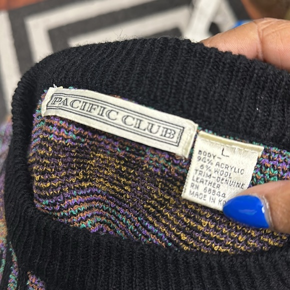 Unique Vintage PACIFIC CLUB Dad Sweater Size Large - Picture 3 of 6